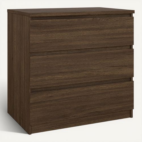 Commode 3 tiroirs BEST imitation noyer vue 3/4