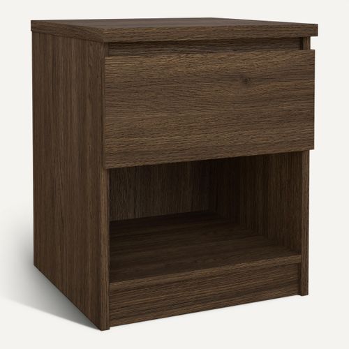 Chevet 1 tiroir BEST imitation noyer vue 3/4