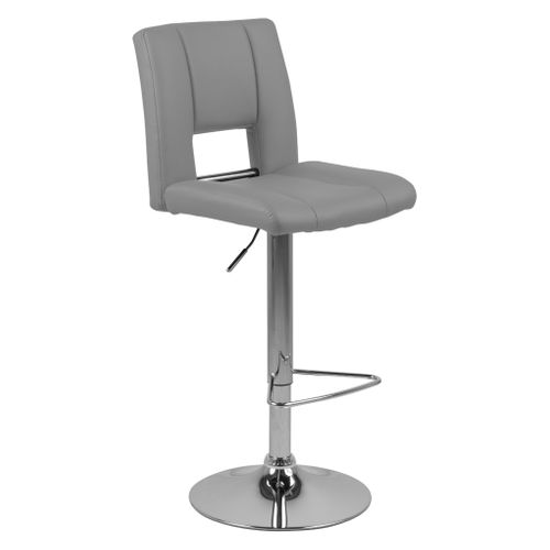 Tabouret de bar SYLVIA gris vue 3/4