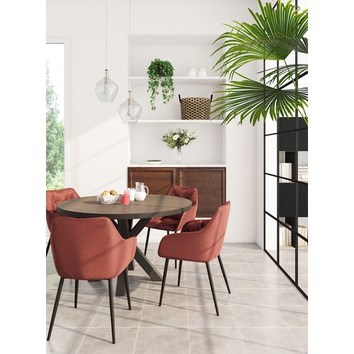 chaise velours BROOKE corail