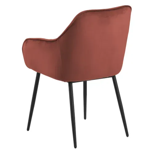 chaise velours BROOKE corail