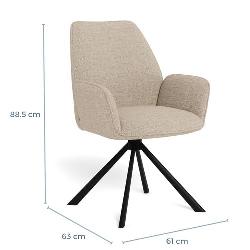 Fauteuil pivotant GLENDA Beige