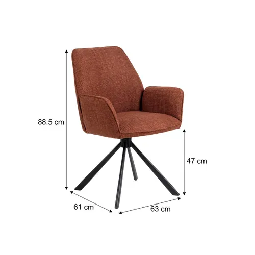 Fauteuil pivotant GLENDA Terracotta