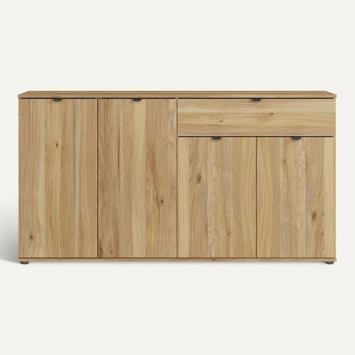 Buffet 4P/1T UNIK Imitation chêne vue de face