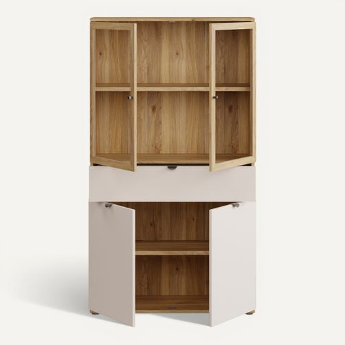 Vitrine UNIK Imitation chêne / grège