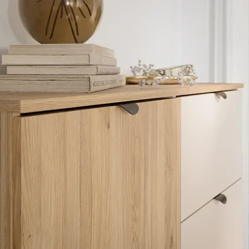 Rangement 1 porte 3 tiroirs UNIK Imitation chêne / grège vue détaillée