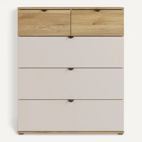COMMODE - CHIFFONNIER UNIK Imitation chêne / grège vue de face