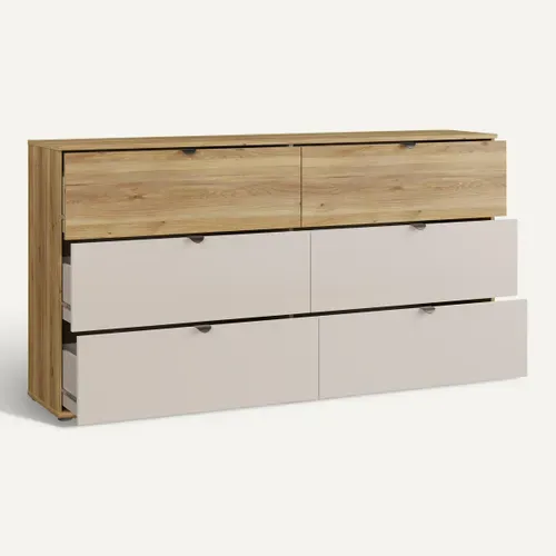 COMMODE - CHIFFONNIER UNIK Imitation chêne / grège