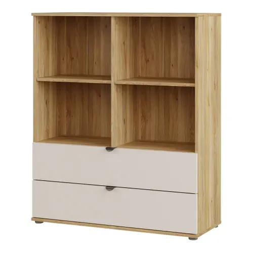 RANGEMENT UNIK Imitation chêne / grège vue de profil