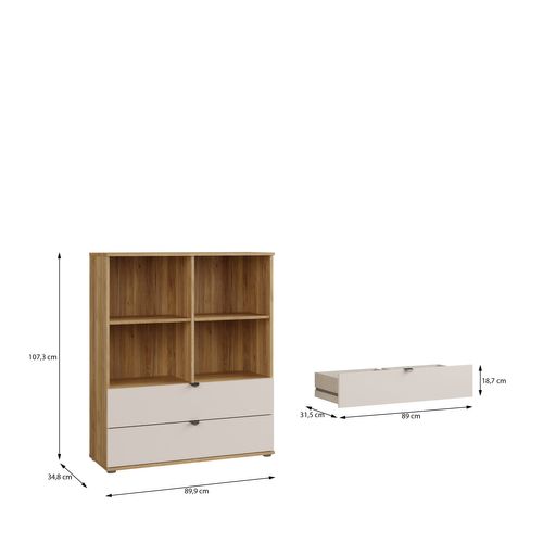 RANGEMENT UNIK Imitation chêne / grège