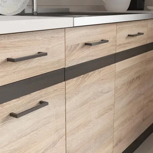 Junona Cuisine D'angle Complete Et Plan De Travail L 3m40 - Angle Réversible - Décor Chene Sonoma