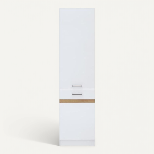 Junona Colonne De Cuisine 2 Portes - Ouverture Gauche - L 50 X H 196 X P 46 Cm - Blanc Brillant