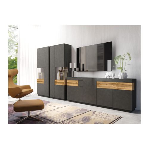 Buffet Lumina 3 Portes Et 1 Tiroir En Panneaux Mélaminés - Chêne
