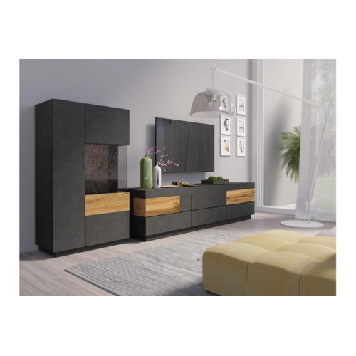 Buffet Lumina 3 Portes Et 1 Tiroir En Panneaux Mélaminés - Chêne