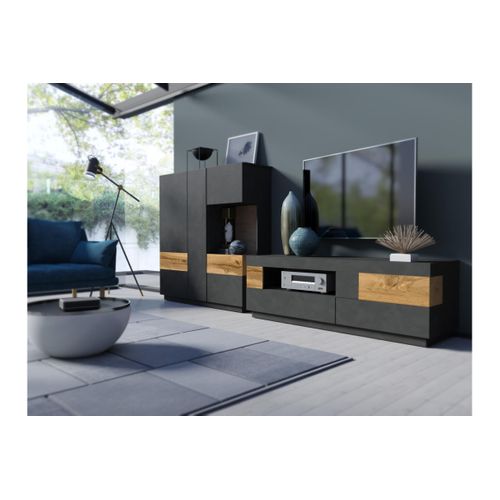 Buffet Lumina 3 Portes Et 1 Tiroir En Panneaux Mélaminés - Chêne