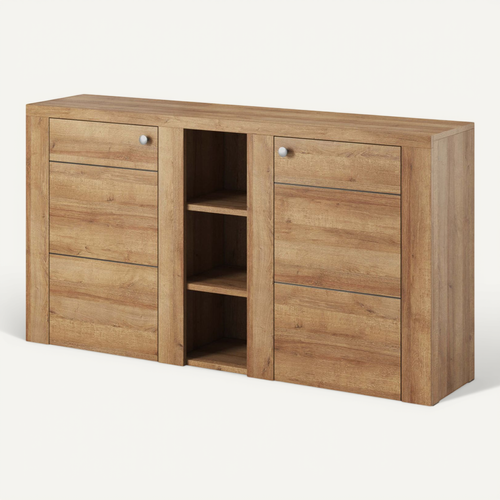 Buffet Voltia Avec 2 Portes Et 3 Niches - Chêne