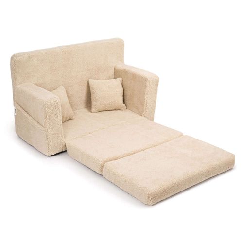 Canapé Pliable Pour Enfants Fdit - Chaise Confortable Tout-Petits Avec Fermeture Éclair, Canapé Portable Peluche Douce Motif Couronne Rose Dessin Animé