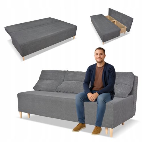 Canapé Convertible - Family - Kimo - Gris/gris Clair - Coffre, Convertible - Réf 2517