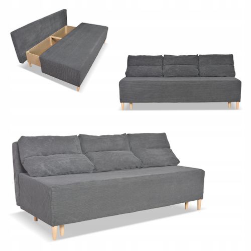 Canapé Convertible - Family - Kimo - Gris/gris Clair - Coffre, Convertible - Réf 2517