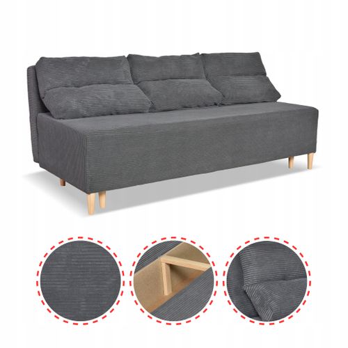 Canapé Convertible - Family - Kimo - Gris/gris Clair - Coffre, Convertible - Réf 2517