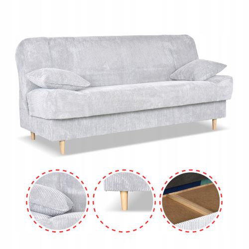 Canapé Convertible - Family - Belito - Gris - Coffre, Convertible