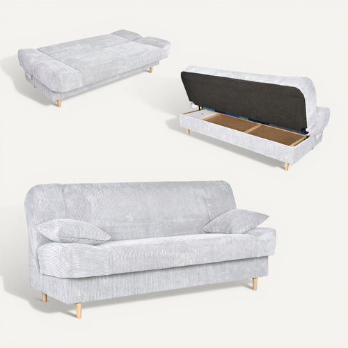 Canapé Convertible - Family - Belito - Gris - Coffre, Convertible