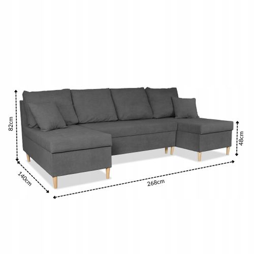 Canapé D'angle Convertible - Family - Wigo - Gris - Convertible