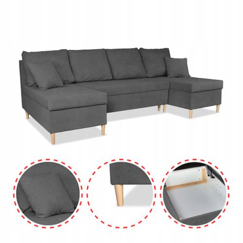 Canapé D'angle Convertible - Family - Wigo - Gris - Convertible