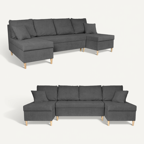 Canapé D'angle Convertible - Family - Wigo - Gris - Convertible