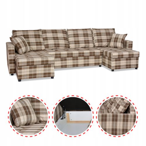 Canapé D'angle - Family - Winston - Marron - Convertible