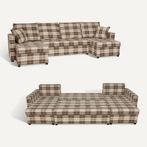 Canapé D'angle - Family - Winston - Marron - Convertible