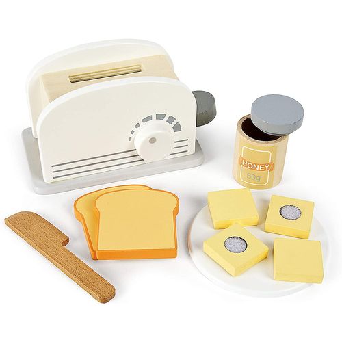 UMU – Grille-pain En Bois Avec Pop-up Et Sandwich, 14 Pièces, Accessoires Petit-déjeuner, Dès 3 Ans