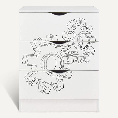 Commode Blanche Avec Les Tiroirs Roma - Rouages