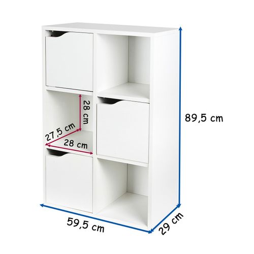 Kubico Slim – Étagère Dimensions : 59,5 X 29 X 89,5 Cm Élégant Et Fonctionnel