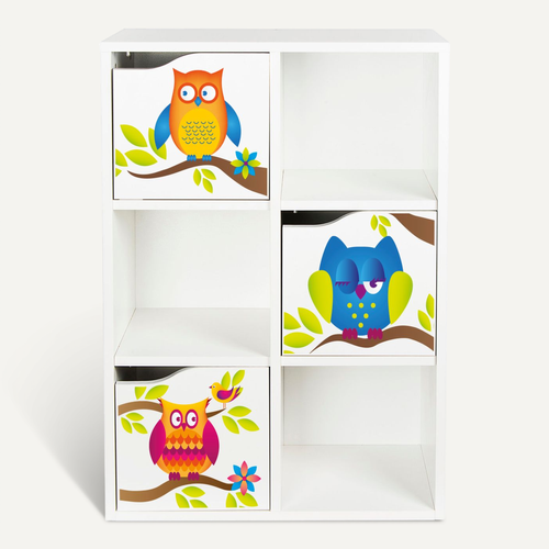 Étagère Enfant Kubico Slim Leomark – 59,5x29x89,5 Cm, Motifs Colorés, Rangement Jeu Et Chambre