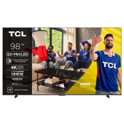Téléviseur MiniLED 98'' 249 cm TCL 98C61K vue de face