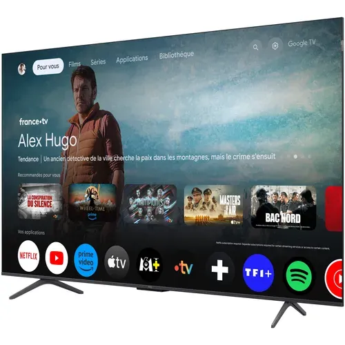 Téléviseur LED 55'' 140 cm TCL 55P81K vue de profil