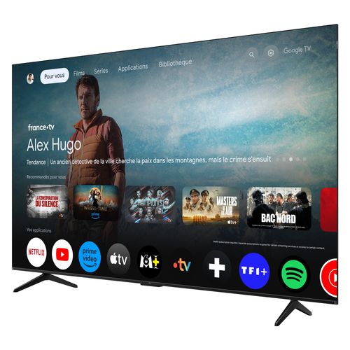 Téléviseur QLED 85'' 216 cm TCL 85P71K vue de profil