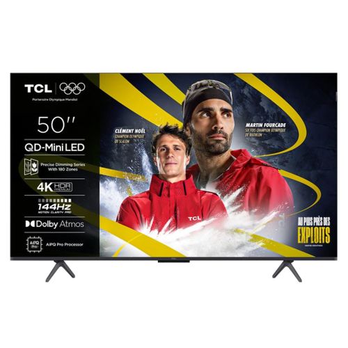 Téléviseur 4K 50'' 127 cm TCL 50MQLED75K vue de face