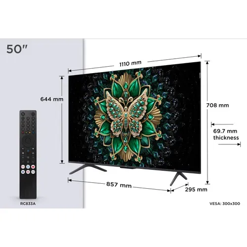 Téléviseur 4K 50'' 127 cm TCL 50MQLED75K