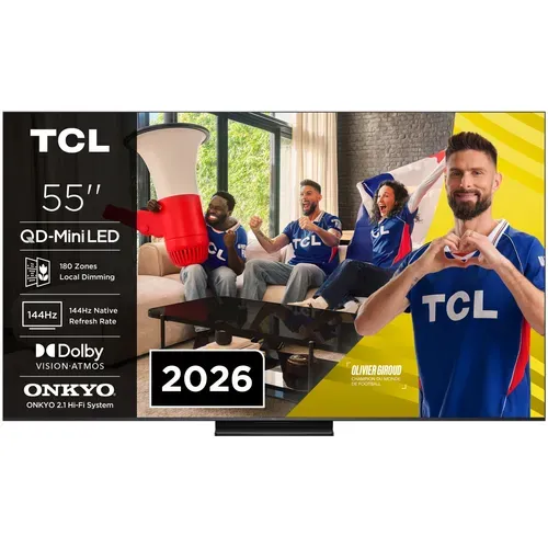 Téléviseur MiniLED 55'' 140cm TCL 55C69K PRO vue de face