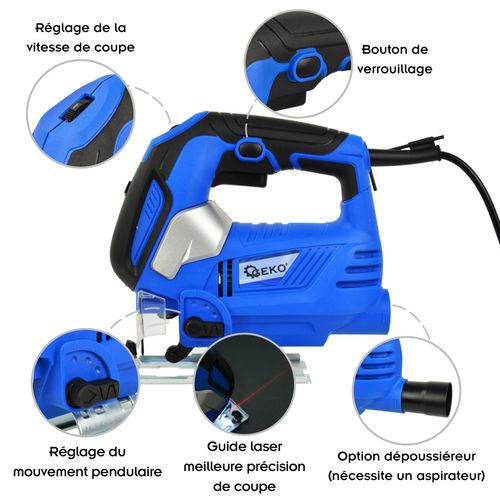 Drew Scie Sauteuse Pendulaire Avec Laser 810w Jusqu'à 3000 Tr/min Bleu