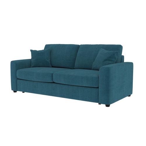 Canapé convertible 3 places pack standard NICARAGUA tissu Bergamo bleu pétrole
