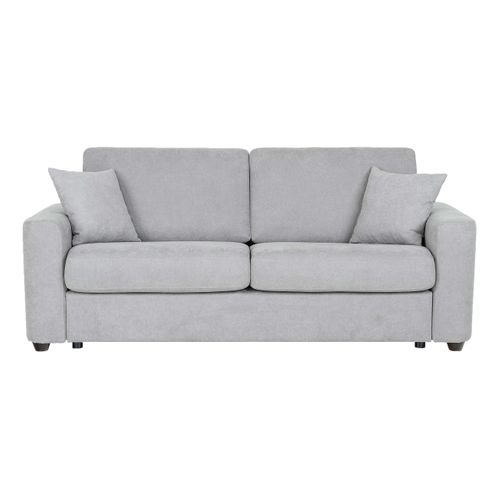 Canapé convertible 3 places pack Dreaméa NICARAGUA tissu Bergamo gris clair vue de face