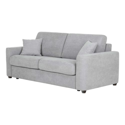Canapé convertible 3 places pack Dreaméa NICARAGUA tissu Bergamo gris clair vue de profil