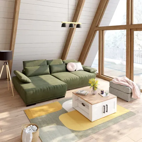 Table basse ROMANCE imitation Pin/ imitation Chêne