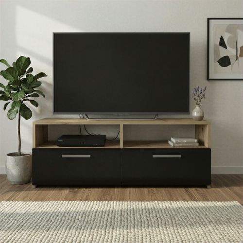 Meuble TV RANA Effet chêne artisan / noir