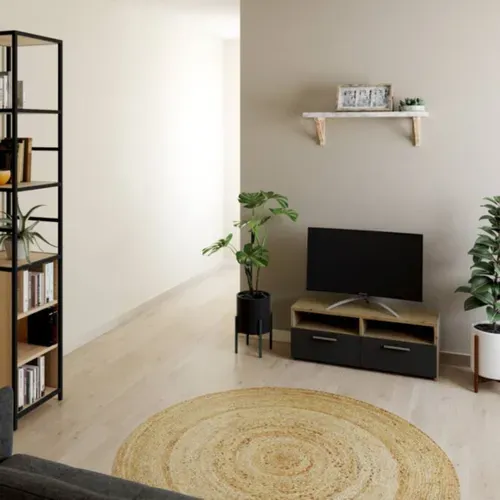 Meuble TV RANA Effet chêne artisan / noir