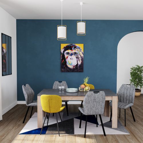 Table extensible  L.180/220 cm ANVERS imitation chêne vieilli/ béton