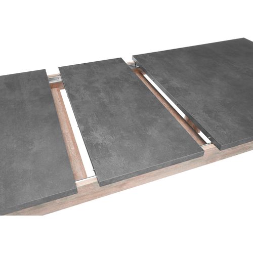 Table extensible  L.180/220 cm ANVERS imitation chêne vieilli/ béton